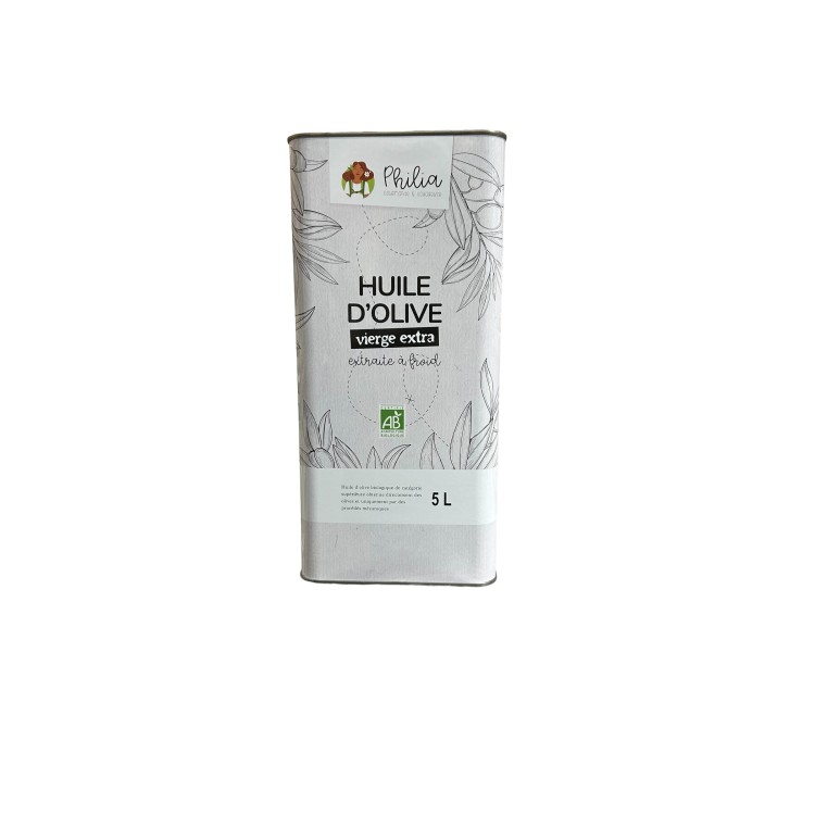 HUILE D'OLIVE VIERGE EXTRA BIDON METAL TUNISIE (5L) PHILIA HUILE D'OLIVE VIERGE EXTRA BIDON METAL TUNISIE (5L) PHILIA