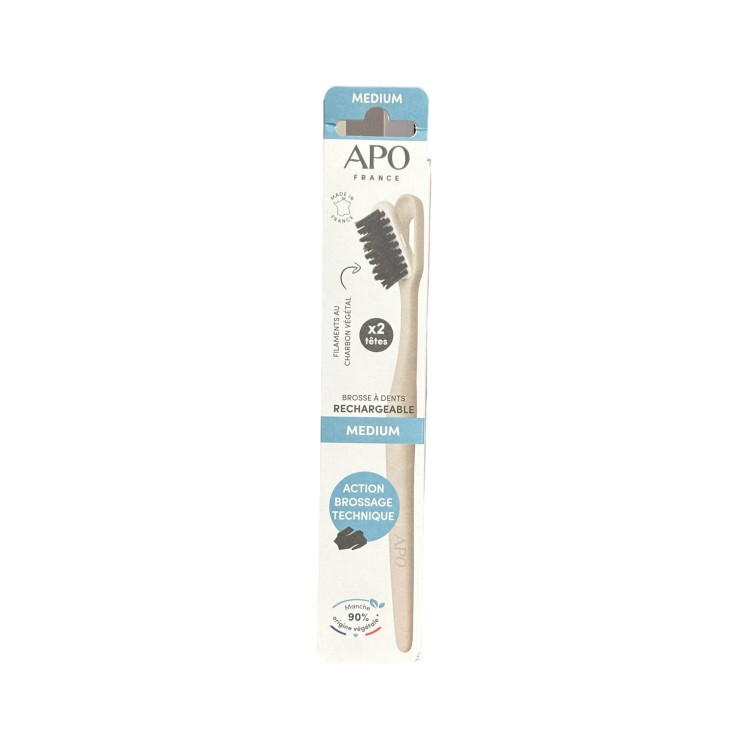 BROSSE A DENTS RECHARGEABLE EXTRA SOUPLE ET 2 TETES (X1) APO BROSSE A DENTS RECHARGEABLE EXTRA SOUPLE ET 2 TETES (X1) APO